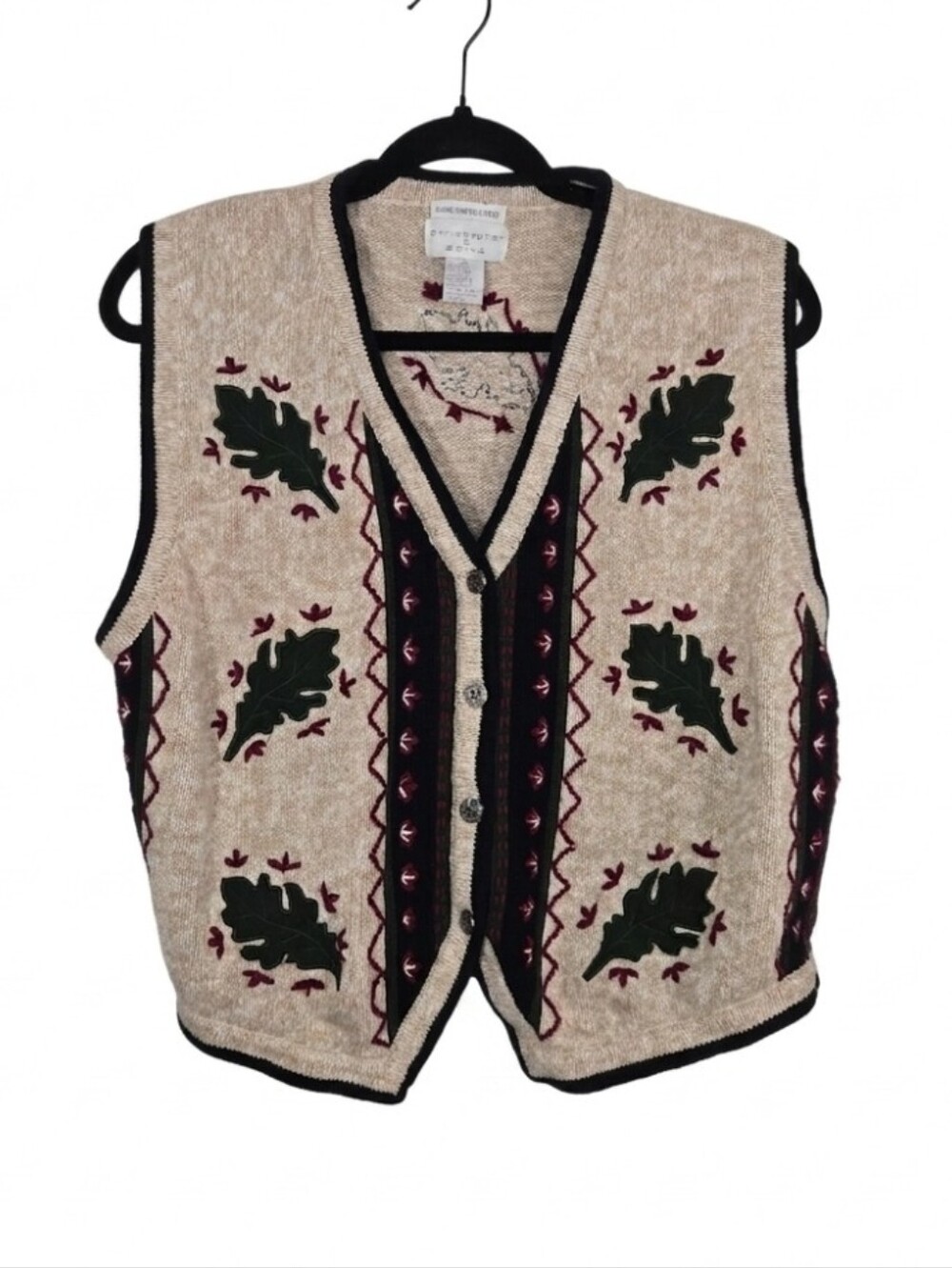 Christopher & Banks hand embroidered sweater vest